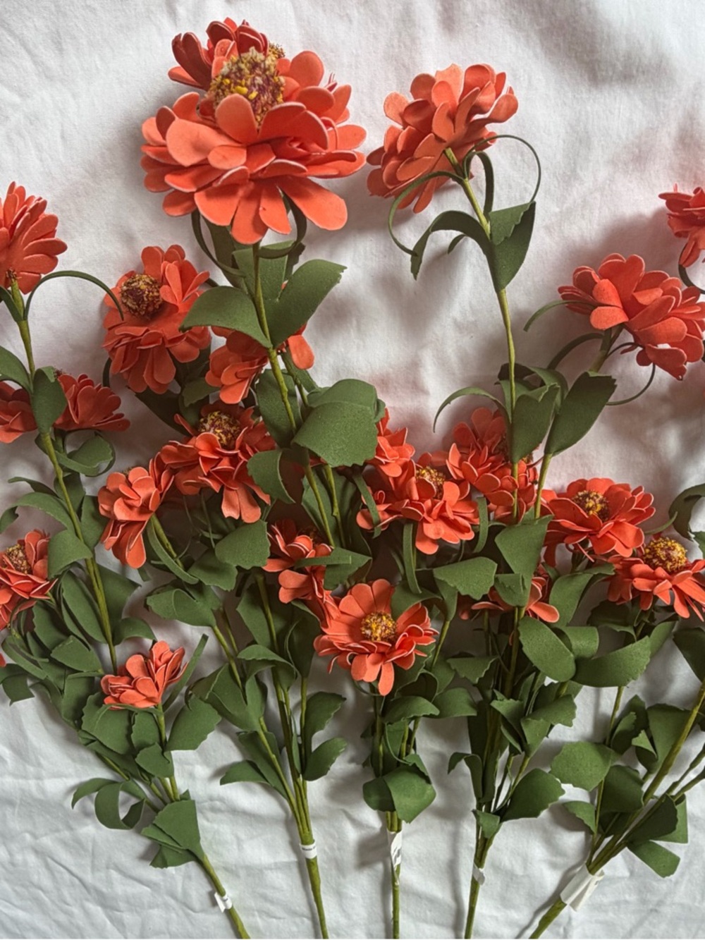 Lot of 5 (Five) Zinnia Spray Stems - Home Accents